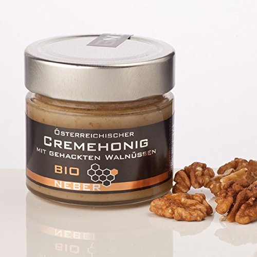 Bio Cremehonig verfeinert mit gehackten Walnüssen, 250 g, Bio von Bio-Imkerei Neber