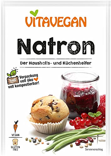 Natron Backpulver, Baking Soda in Top-Qualität, extra feines Backsoda zum Backen und Kochen, vegan und glutenfrei 2 x 20g (40g) von BioVegan