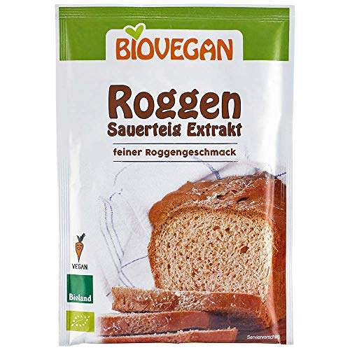 Biovegan Roggen Sauerteig-Extrakt, Trockensauerteig-Pulver in Bio Qualität für leckeres Roggenbrot, vegan und glutenfrei (12 x 30 g) von Biovegan
