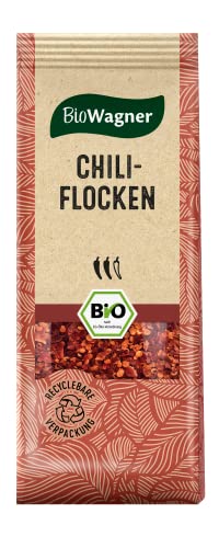 BioWagner - Bio Chiliflocken | ideal als scharfes Topping auf Pasta oder Desserts | naturbelassene Bio-Zutaten | recyclebare Verpackung | 40 g von BioWagner