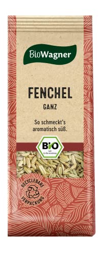BioWagner - Bio Fenchel ganz | aromatisch, süße Note für Reispfannen oder selbstgebackenes Brot | naturbelassene Bio-Zutaten | recyclebare Verpackung | 30 g von BioWagner