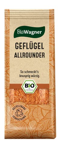 BioWagner - Bio Geflügel Allrounder | pikant-würzige Note für Chicken Wings, Hähnchenbrust und weitere Geflügelgerichte | naturbelassene Bio-Zutaten | recyclebare Verpackung | 60 g von BioWagner