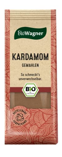 BioWagner - Bio Kardamom gemahlen | verfeinert süße Desserts, asiatisch oder orientalische Rezepte | naturbelassene Bio-Zutaten | recyclebare Verpackung | 20 g von BioWagner