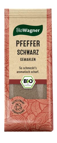BioWagner - Bio Pfeffer schwarz gemahlen | ideal für dunkles Fleisch, Reis- und Gemüsegerichte | naturbelassene Bio-Zutaten | recyclebare Verpackung | 50 g BioWagner - Bio Pfeffer schwarz gemahlen | ideal für dunkles Fleisch, Reis- und Gemüsegerichte | naturbelassene Bio-Zutaten | recyclebare Verpackung | 50 g von BioWagner