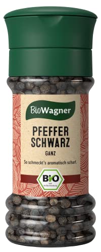 BioWagner - Bio Pfeffer schwarz in der Mühle | aromatische Scharfe Note | naturbelassene Bio-Zutaten | 40 g von BioWagner