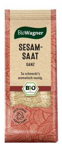 BioWagner - Bio Sesamsaat ganz | für asiatische Gerichte oder als Topping für Salate oder Müsli | naturbelassene Bio-Zutaten | recyclebare Verpackung | 60 g BioWagner - Bio Sesamsaat ganz | für asiatische Gerichte oder als Topping für Salate oder Müsli | naturbelassene Bio-Zutaten | recyclebare Verpackung | 60 g von BioWagner