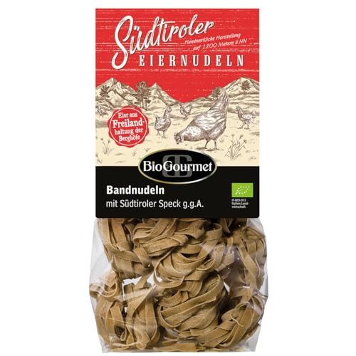 BioGourmet Bandnudeln mit Südtiroler Speck g.g.A. 1 x 250 g Bio von BioGourmet