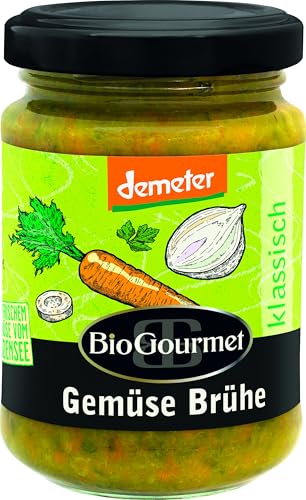 BioGourmet Gemüse Brühe klassisch, mit regionalen Zutaten vom Bodensee, demeter Anbau, 1x180g Glas von BioGourmet