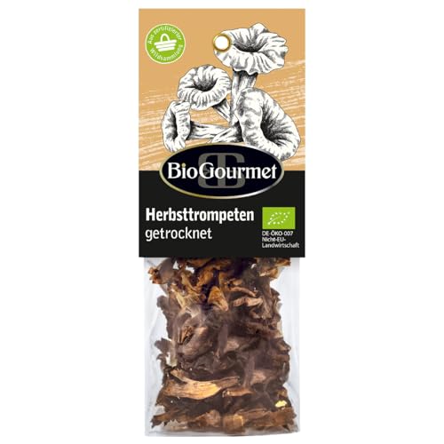 BioGourmet Herbsttrompeten getrocknet Bio, 20g – Ideal für Risotto, Saucen & Suppen – Vegan & Naturbelassen von BioGourmet