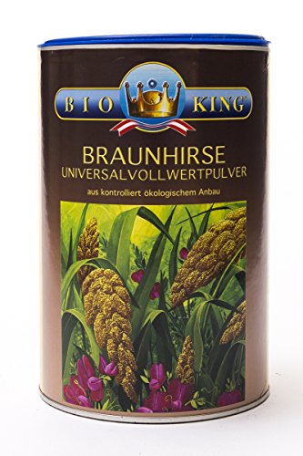 BioKing 4x 500g BIO BRAUNHIRSE, Vollwertpulver (EUR 5,50 / Dose) von Bioking