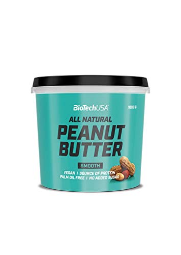5 x Biotech USA Peanut Butter Erdnussbutter, 1KG , smooth (5er Pack) von BioTechUSA