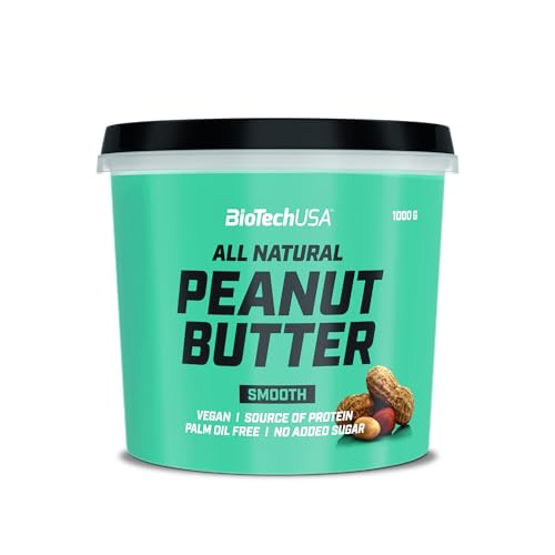 BioTechUSA Erdnussbutter | Natürliche vegane Eiweißquelle | Glutenfrei, ballaststoffreich, Palmöl-frei, 1000 g, Smooth von BioTechUSA