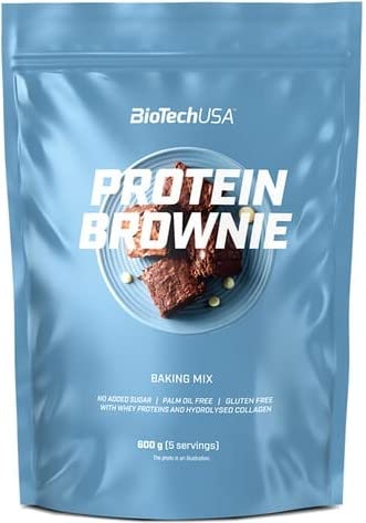 BioTechUSA Vegan Protein Brownie, Basispulver mit Erbsenprotein-Isolat, Reisprotein und Überzugsmittel, 600 g, Schokolade von BioTechUSA
