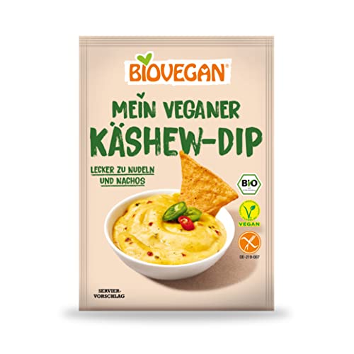 Biovegan Mein Veganer Käshew Dip, leckere Beilage aus Cashew, ideal für Nachos, Nudeln oder Tortillas, glutenfrei und vegan, 15 x 37,5 g von Biovegan