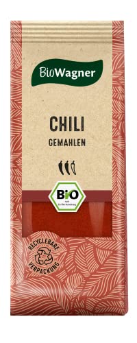 BioWagner - Bio Chilis gemahlen | pikante Note für Fleisch und Gemüse | naturbelassene Bio-Zutaten | recyclebare Verpackung | 40 g von BioWagner