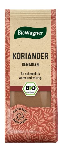 BioWagner - Bio Koriander gemahlen | würziges Aroma für Currygerichte, Weihnachtsgebäck oder eingekochtes Obst | naturbelassene Bio-Zutaten | recyclebare Verpackung | 40 g von BioWagner