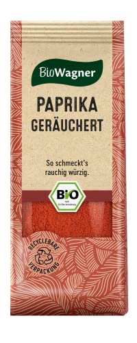 BioWagner - Bio Paprika geräuchert | rauchiger Geschmack für Fleisch, Gemüse oder Tofu | naturbelassene Bio-Zutaten | recyclebare Verpackung | 50 g von BioWagner