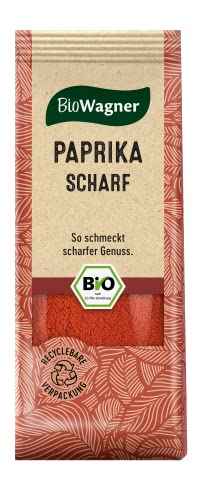 BioWagner - Bio Paprika scharf | milde Schärfe für Fleisch- und Gemüsegerichte | naturbelassene Bio-Zutaten | recyclebare Verpackung | 50 g von BioWagner