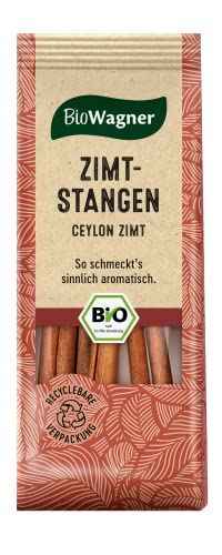 BioWagner - Bio Zimtstangen | aromatischer Geschmack für warme Getränke, eingelegtes Obst oder Chutneys | naturbelassene Bio-Zutaten | recyclebare Verpackung | 6 Stangen BioWagner - Bio Zimtstangen | aromatischer Geschmack für warme Getränke, eingelegtes Obst oder Chutneys | naturbelassene Bio-Zutaten | recyclebare Verpackung | 6 Stangen von BioWagner