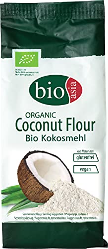 BIOASIA Bio Kokosmehl, glutenfreie Alternative zu Weizenmehl, Backzutat für Kuchen, Brot und Gebäck, vegan, Superfood für eine gesunde Ernährung, 1 x 250 g von Bioasia