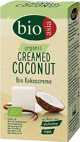 BIOASIA Bio Kokosnusscreme im Block, schnittfest, aus 100% Kokosnuss zum Verfeinern von Gerichten, vegan, halal, glutenfrei (10 x 200 g) von Bioasia