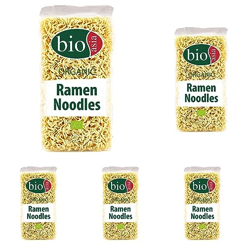 BIOASIA Bio Ramen Nudeln, ohne Ei, schnell und einfach zubereitet, vegetarisch (1 x 250 g) (Packung mit 5) von Bioasia