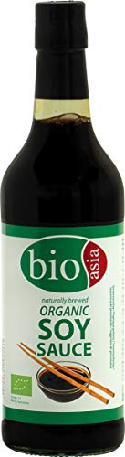 BIOASIA Bio Sojasauce, aus ausgewählten, nicht gentechnisch veränderten Sojabohnen, vegan, halal (1 x 500 ml) von Bioasia