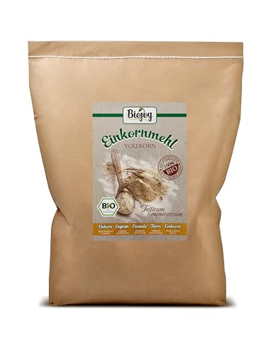 Biojoy BIO-Einkorn-mehl (5 kg), Urgetreide Vollkornmehl, Triticum monococcum von Biojoy