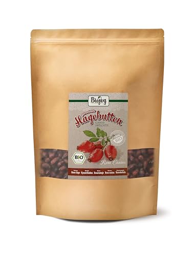 Biojoy BIO-Hagebutten (1 kg), getrocknet und ganz, Hagebuttentee (Rosa canina) von Biojoy