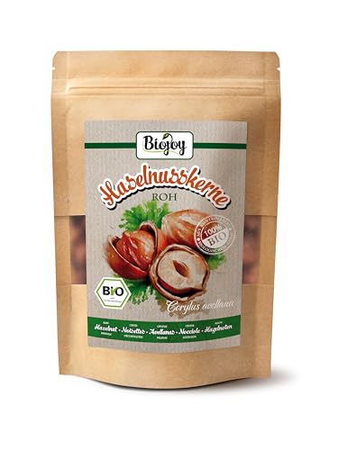 Biojoy BIO-Haselnüsse ohne Schale (250 g), ganz und ungesalzen, Haselnusskerne ohne Zusätze von Biojoy