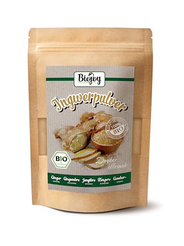 Biojoy BIO-Ingwerpulver (250 gr), Ingwer-Wurzel gemahlen, Ingwer-Tee (Zingiber officinale) von Biojoy