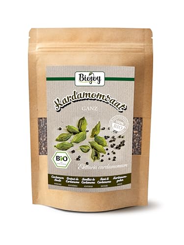 Biojoy BIO-Kardamom Samen ganz (250 g), Kardamom geschält, ohne Kapsel (Elettaria cardamomum) von Biojoy