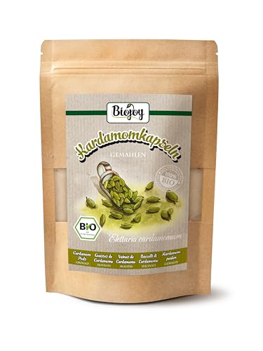 Biojoy BIO-Kardamom gemahlen (100 gr), Kardamomkapseln grün als Pulver, Kardamom-Pulver (Elettaria cardamomum) von Biojoy