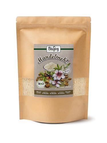 Biojoy BIO-Mandelmehl (1 kg), teilentölt, ideal für Macarons, gemahlene Mandeln von Biojoy