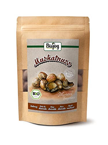 Biojoy BIO-Muskatnuss ganz (100 gr), ca. 19 Stück, Muskatnüsse ohne Zusätze (Myristica fragrans) von Biojoy