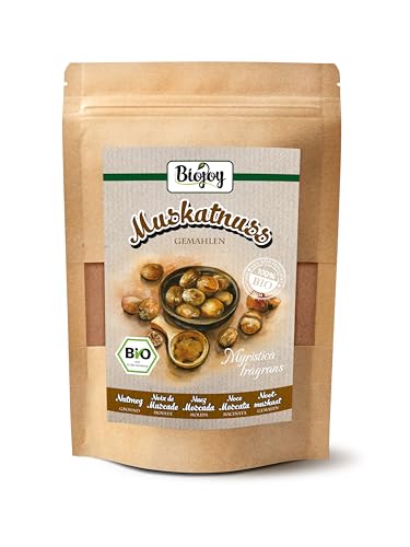 Biojoy BIO-Muskatnuss gemahlen (100 g), Muskatnüsse als Pulver (Myristica fragrans) von Biojoy