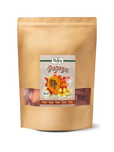 Biojoy BIO-Papaya getrocknet (1 kg), ungeschwefelte Papayastücke von Biojoy