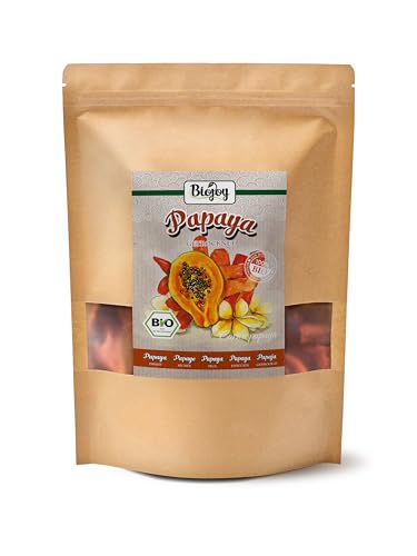 Biojoy BIO-Papaya getrocknet (500 gr), ungeschwefelte Papayastücke von Biojoy