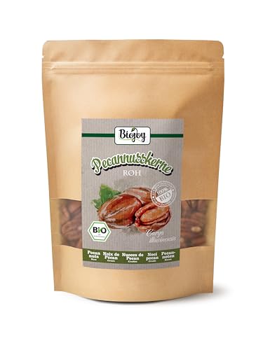 Biojoy BIO-Pekannüsse Halbe Kerne (500 gr), geschält und ungesalzen, Pekannusskerne ohne Zusätze von Biojoy