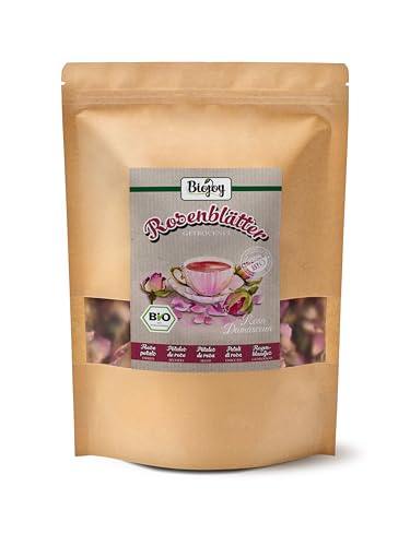 Biojoy BIO-Rosenblätter getrocknet (100 g), essbar, ideal für Tee oder Deko (Rosa Damascena) von Biojoy