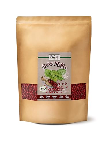 Biojoy BIO-Roter Pfeffer ganz (1 kg), rote Pfefferbeeren ohne Zusätze (Piper nigrum) von Biojoy