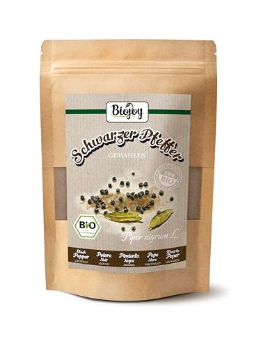 Biojoy BIO-Pfeffer schwarz gemahlen (100 g), Schwarzer Pfeffer (Piper nigrum L.) von Biojoy