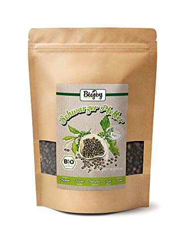 Biojoy BIO-Schwarzer Pfeffer ganz (500 g), schwarze Pfefferkörner für Mühle (Piper nigrum) von Biojoy