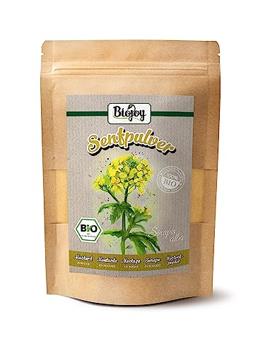 Biojoy BIO-Senfpulver (250 gr), Senfkörner gemahlen, Senfmehl gelb (Sinapis alba) von Biojoy