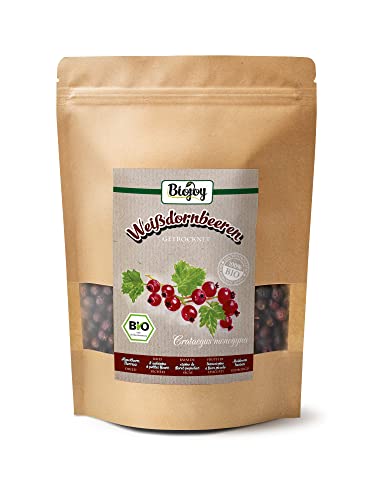 Biojoy BIO-Weißdornbeeren getrocknet (500 g), ganz, Weißdorn-Tee (Crataegus monogyna) von Biojoy