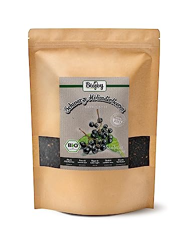 Biojoy BIO-schwarze Holunderbeeren (500 g), getrocknet und ganz, Holundertee (Sambucus nigra) von Biojoy