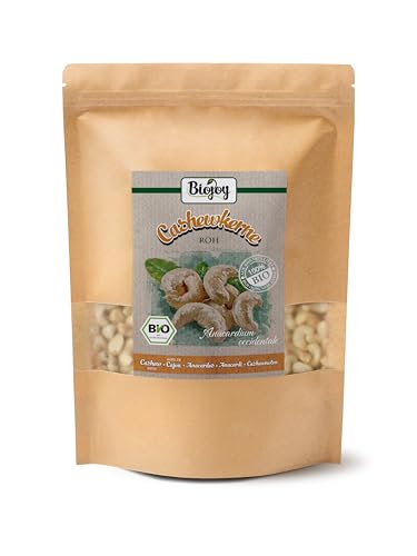 Biojoy BIO-Cashewkerne ganz (1 kg), roh und unbehandelt, Cashew-Nüsse von Biojoy