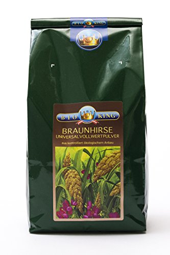 BioKing 2x 1000g BIO BRAUNHIRSE, Vollwertpulver (EUR 10,60 / kg) von Bioking
