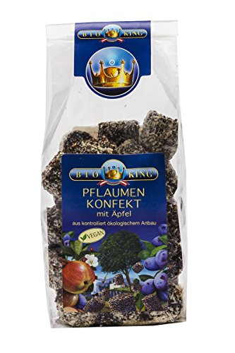 BioKing 4x 200g Bio PFLAUMEN-KONFEKT mit getrockneten Äpfeln und Kokosflocken (EUR 4,99 / Pkg.) von Bioking