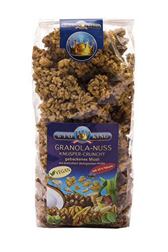 BioKing 4x 375g BIO Knusper-Crunchy Granola-Nuss, gebackenes Müsli (EUR 6,30 / Pkg.) von Bioking